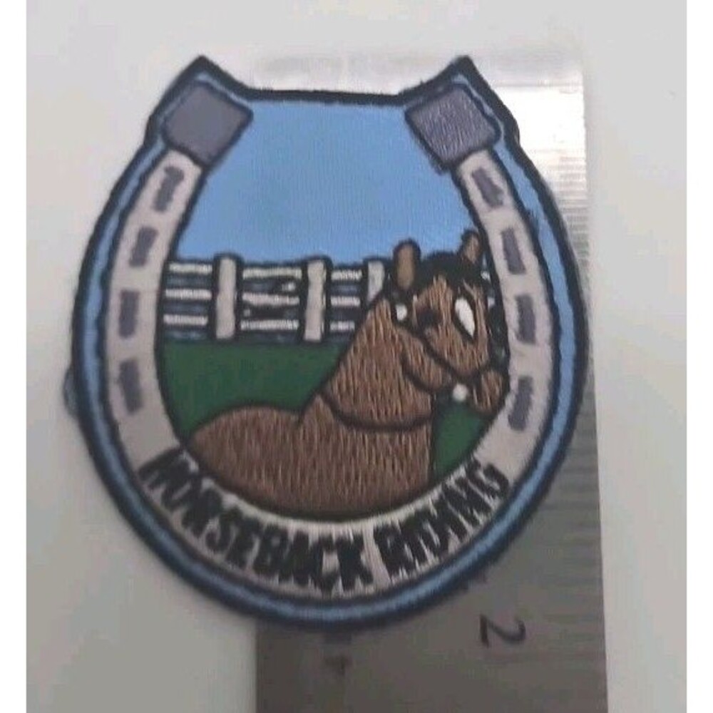 Brown Horse Horseshoe HORSEBACK RIDING Patch
